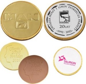 Reklamné čokoládové mince