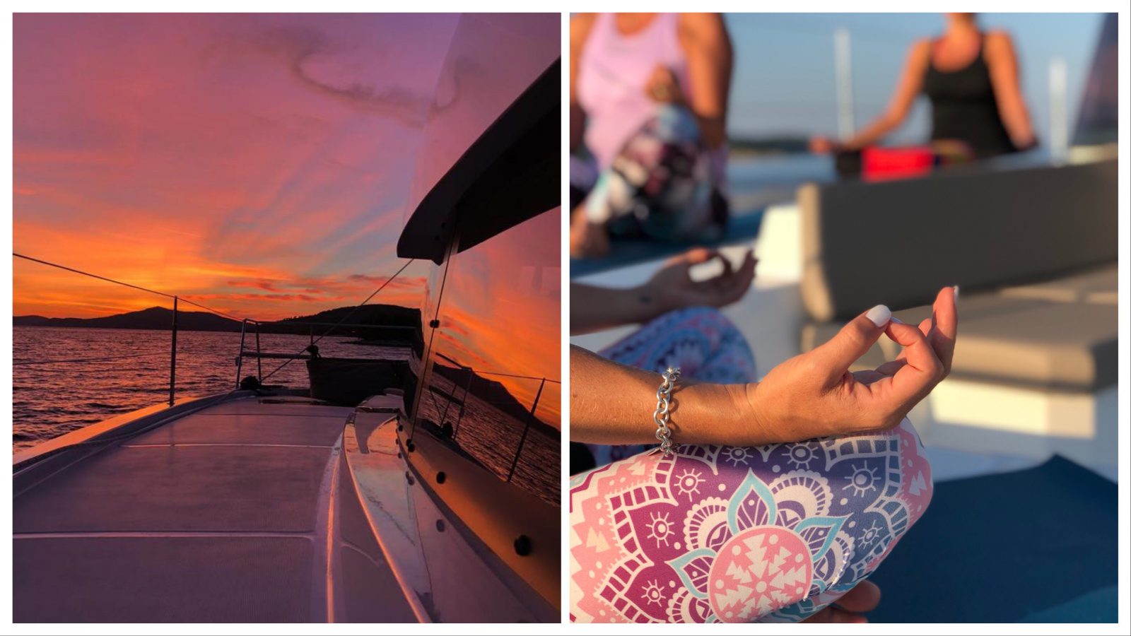 yoga retreat at sunset
