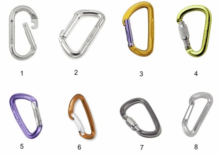 Types of Carabiners Based on the Shape