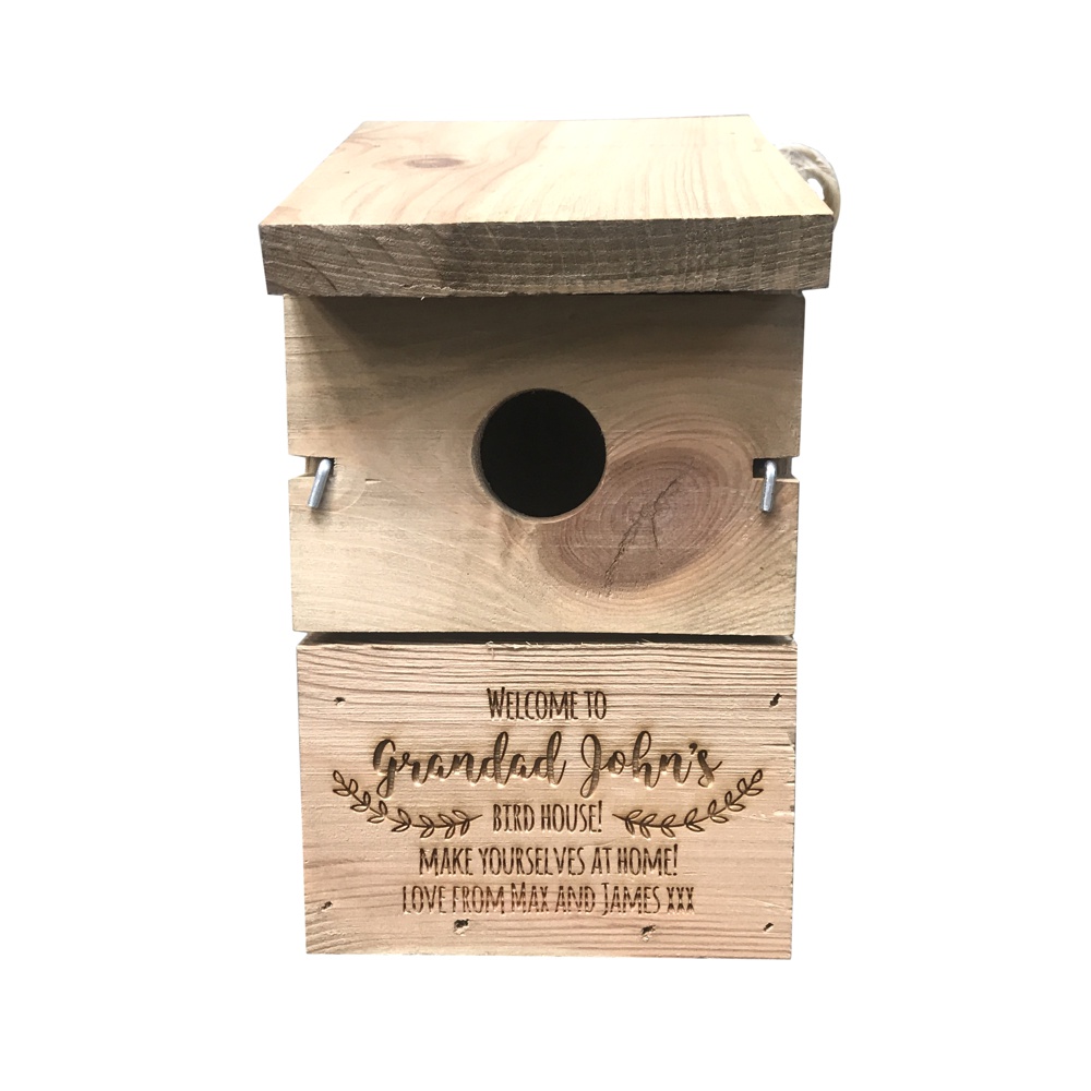 Custom Advertising Birdhouses with Laser Engraving