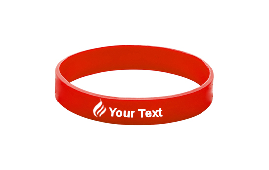 Rubber wristband screen with printed text