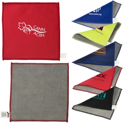 Promotional cleaning cloth with embroidery