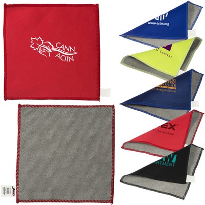 Promotional cleaning cloth with embroidery