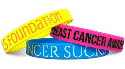 Custom rubber wristband with different colors and messages