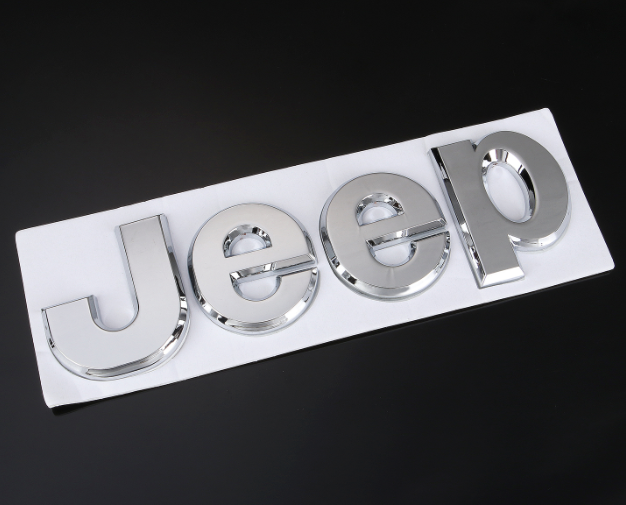 a great jeep custom car 3d sticker 
 made with silver design that s make your car looks  so fantastic.
