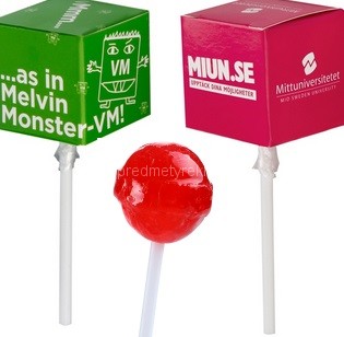 Advertising box Customized promo lollipop.