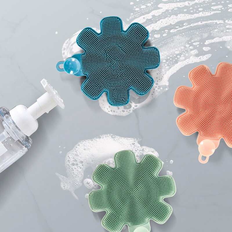  Double sided bristles helps scrub and cleans the dishes easily. It’s soft bristles are non abrasive, making it gentle on any pot or pan. Each Sponge has a hanging loop for easy storage and quick drying.